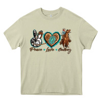 Mossy peace love cowboy Heavy Core Tee - texasbilliewilder
