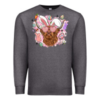 Charcoal Heather highland heifer easter Premium Sweatshirt - LillyAllenDesigns