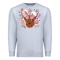 Heather Grey highland heifer easter Premium Sweatshirt - LillyAllenDesigns