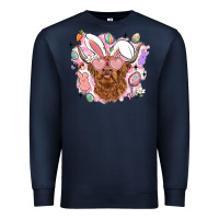 Navy highland heifer easter Premium Sweatshirt - LillyAllenDesigns