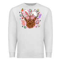 Oatmeal Heather highland heifer easter Premium Sweatshirt - LillyAllenDesigns