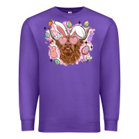 Purple highland heifer easter Premium Sweatshirt - LillyAllenDesigns