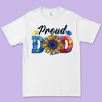 Proud Dad Autism Premium Tee Designed By Barkaloodesign