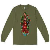 Army Green our lady of Guadalupe Christmas Long Sleeve Tee - Jasminsmagicworld