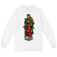 White our lady of Guadalupe Christmas Long Sleeve Tee - Jasminsmagicworld