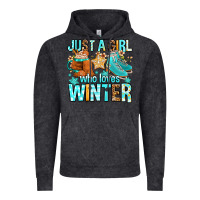 Vintage Black just a girl who loves winter Vintage Hoodie - FaDigitalArtStudio