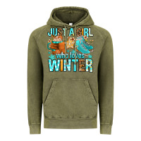 Vintage Olive just a girl who loves winter Vintage Hoodie - FaDigitalArtStudio