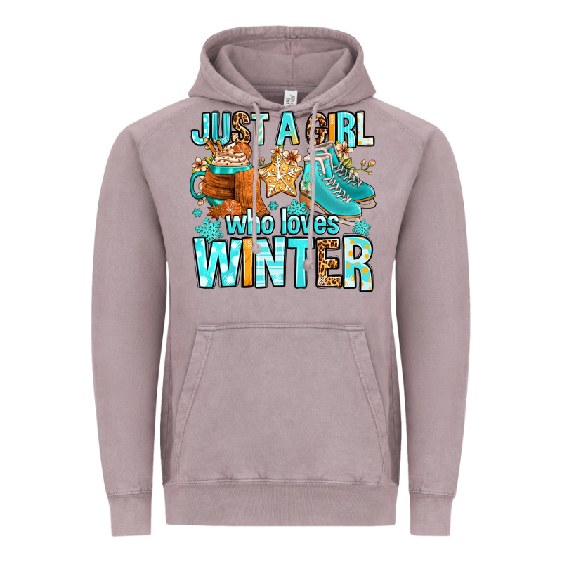 Just A Girl Who Loves Winter Vintage Hoodie by FaDigitalArtStudio | Teevron
