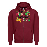 Burgundy chip dippin' margarita sippin Zipper Hoodie - MaliasSmallBusiness