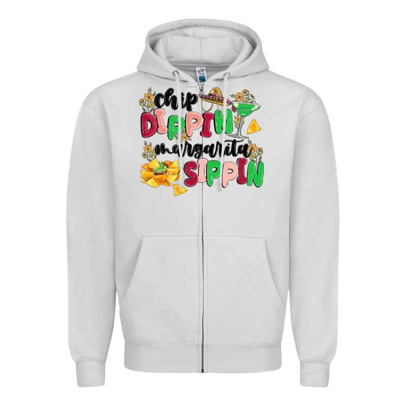 Chip Dippin' Margarita Sippin Zipper Hoodie by MaliasSmallBusiness | Teevron
