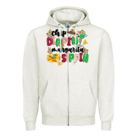 Oatmeal Heather chip dippin' margarita sippin Zipper Hoodie - MaliasSmallBusiness