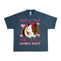 Midnight Navy Just A Girl Love Who Loves Guinea Pigs Urban Heavy Tee - Artiststas
