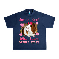 Navy Just A Girl Love Who Loves Guinea Pigs Urban Heavy Tee - Artiststas