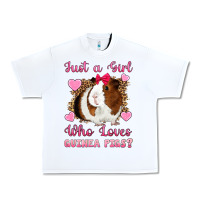 White Just A Girl Love Who Loves Guinea Pigs Urban Heavy Tee - Artiststas