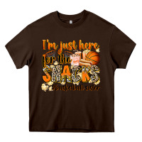 Chocolate Brown im just here for the snacks basketball sister Heavy Core Tee - Zillion Design Studio