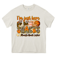 Cream im just here for the snacks basketball sister Heavy Core Tee - Zillion Design Studio