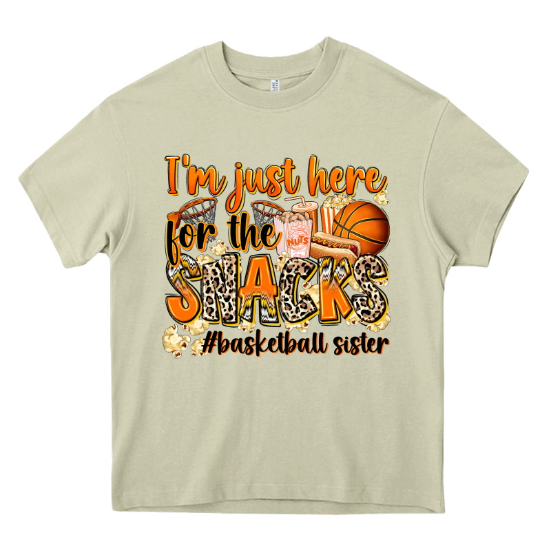 Im Just Here For The Snacks Basketball Sister Heavy Core Tee by Zillion Design Studio | Teevron