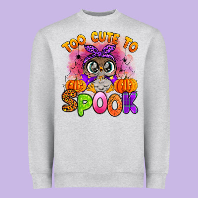 Too Cute To Spook With Owl Heavyweight Sweatshirt Designed By Artiststas