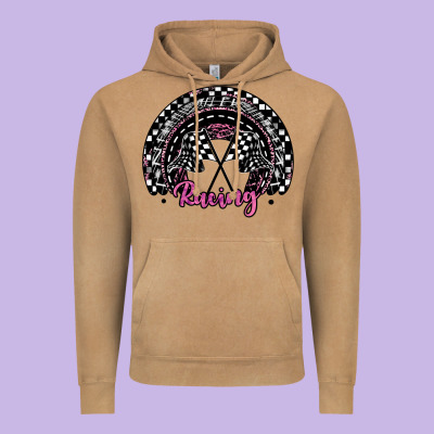Racing Checkered Rainbow Vintage Hoodie Designed By Jahusdesignshop