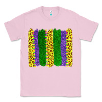 Bubblegum Pink mardi gras leopard brushstrokes Classic Tee - AdoDesignShop