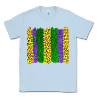 Dusty Blue mardi gras leopard brushstrokes Classic Tee - AdoDesignShop