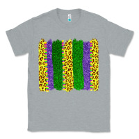 Heather Grey mardi gras leopard brushstrokes Classic Tee - AdoDesignShop