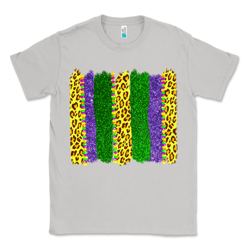 Mardi Gras Leopard Brushstrokes Classic Tee by AdoDesignShop | Teevron