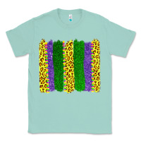 Seafoam mardi gras leopard brushstrokes Classic Tee - AdoDesignShop