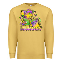 Antique Gold louisiana mardi gras state map Premium Sweatshirt - LillyAllenDesigns