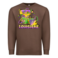 Chestnut louisiana mardi gras state map Premium Sweatshirt - LillyAllenDesigns