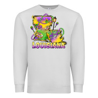 Dove Grey louisiana mardi gras state map Premium Sweatshirt - LillyAllenDesigns