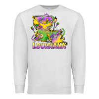 Oatmeal Heather louisiana mardi gras state map Premium Sweatshirt - LillyAllenDesigns