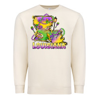 Sandshell louisiana mardi gras state map Premium Sweatshirt - LillyAllenDesigns