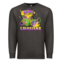 Smoke louisiana mardi gras state map Premium Sweatshirt - LillyAllenDesigns