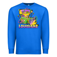 True Royal louisiana mardi gras state map Premium Sweatshirt - LillyAllenDesigns