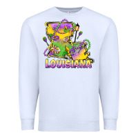 White louisiana mardi gras state map Premium Sweatshirt - LillyAllenDesigns