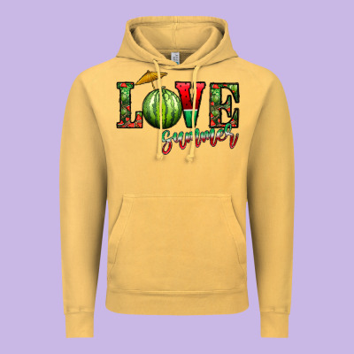 Love Summer Vintage Hoodie Designed By Cowhidedigitalart