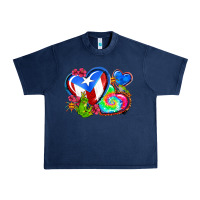 Navy western leopard puerto rico hearts Urban Heavy Tee - AdoDesignShop