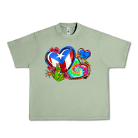 Oil Green western leopard puerto rico hearts Urban Heavy Tee - AdoDesignShop