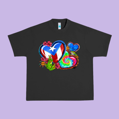 Western Leopard Puerto Rico Hearts Urban Heavy Tee Designed By Adodesignshop