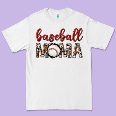 Premium Tee baseball mama with leopard