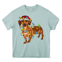 Arona Dachshund Christmas Lights Heavy Core Tee - RanaPortraitStore