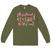 Army Green Registered Nurse Long Sleeve Tee - LillyAllenDesigns