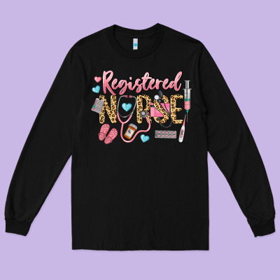 Registered Nurse Long Sleeve Tee Designed By Lillyallendesigns