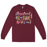 Burgundy Registered Nurse Long Sleeve Tee - LillyAllenDesigns
