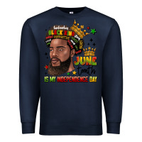Navy juneteenth is my independence day Premium Sweatshirt - LillyAllenDesigns