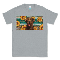 Heather Grey western chocolate labrador license plate Classic Tee - Artiststas
