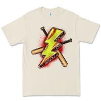 Bone softball lightning bolt Premium Tee - Zillion Design Studio