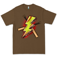 Cacao softball lightning bolt Premium Tee - Zillion Design Studio