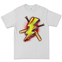 Dove Grey softball lightning bolt Premium Tee - Zillion Design Studio